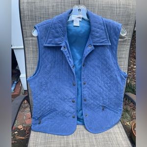 Denim blue quilted vest.